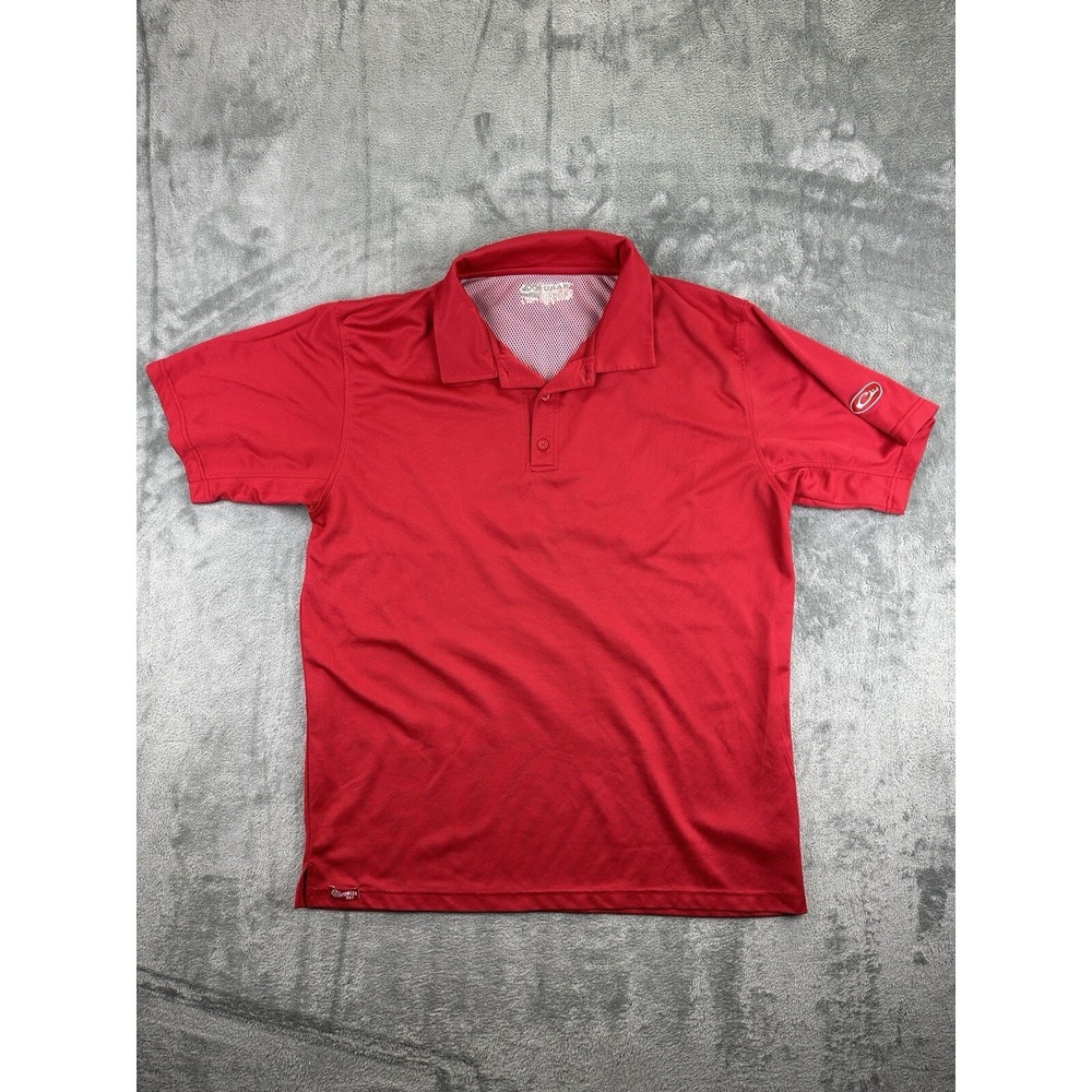 Drake Waterfowl Polo Shirt Men's Large Red Performance Stretch Fishing Short